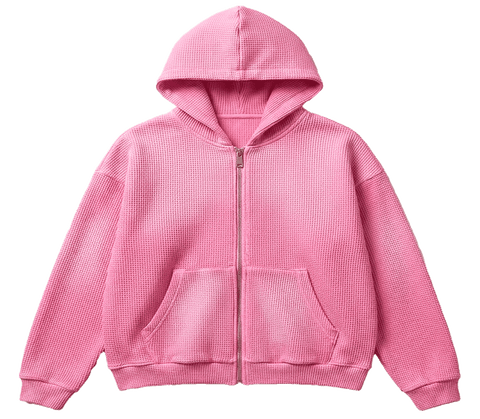 Cloud Pink Thermal Hoodie Print