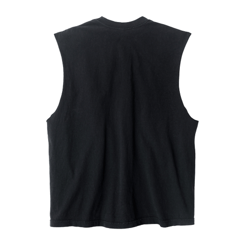 LA Apparel Sleeveless Tee Black Print