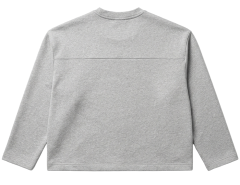 Double Panel Long Sleeve Heather Grey Print