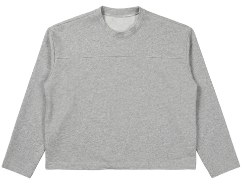 Double Panel Long Sleeve Heather Grey Print
