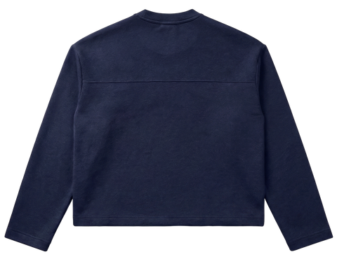 Double Panel Long Sleeve Navy Print
