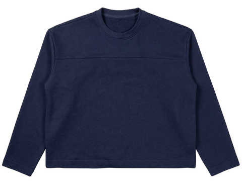 Double Panel Long Sleeve Navy Print