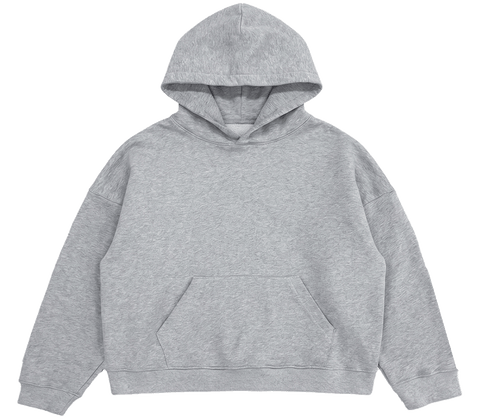 Heather Grey French Terry Hoodie Print